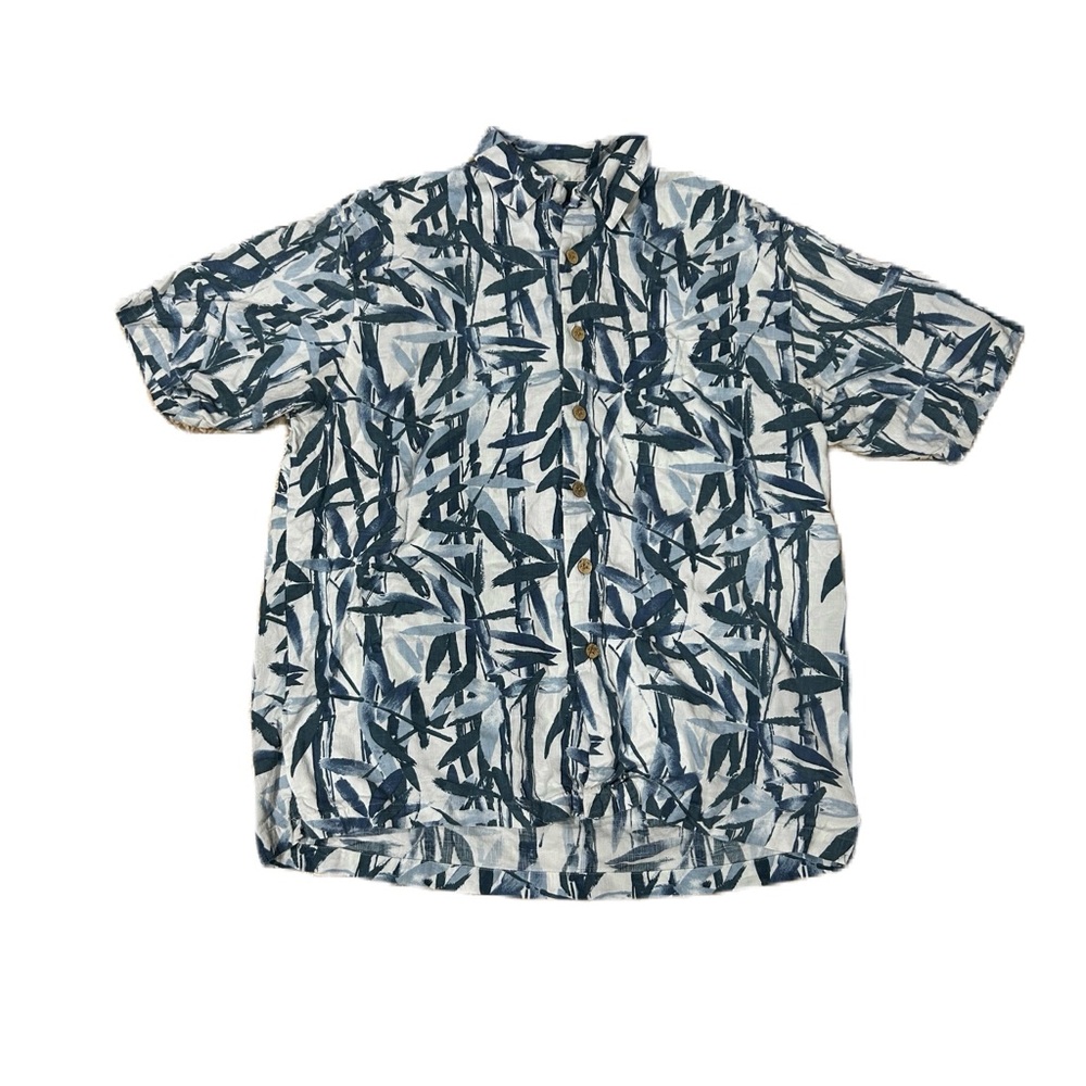 Pendleton Hawaiian Shirt Adult Large All Over  Bamboo Leaf Bamboo Cotton Blend